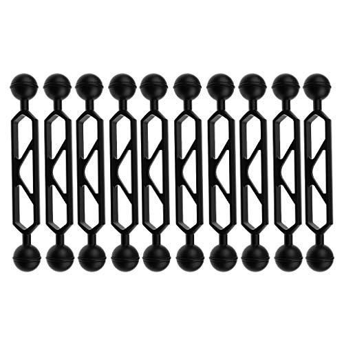 Inzopo 10 Pieces 6'' Double Ball Arm for Connecting Strobe/Video Light to Underwater Photography Housing