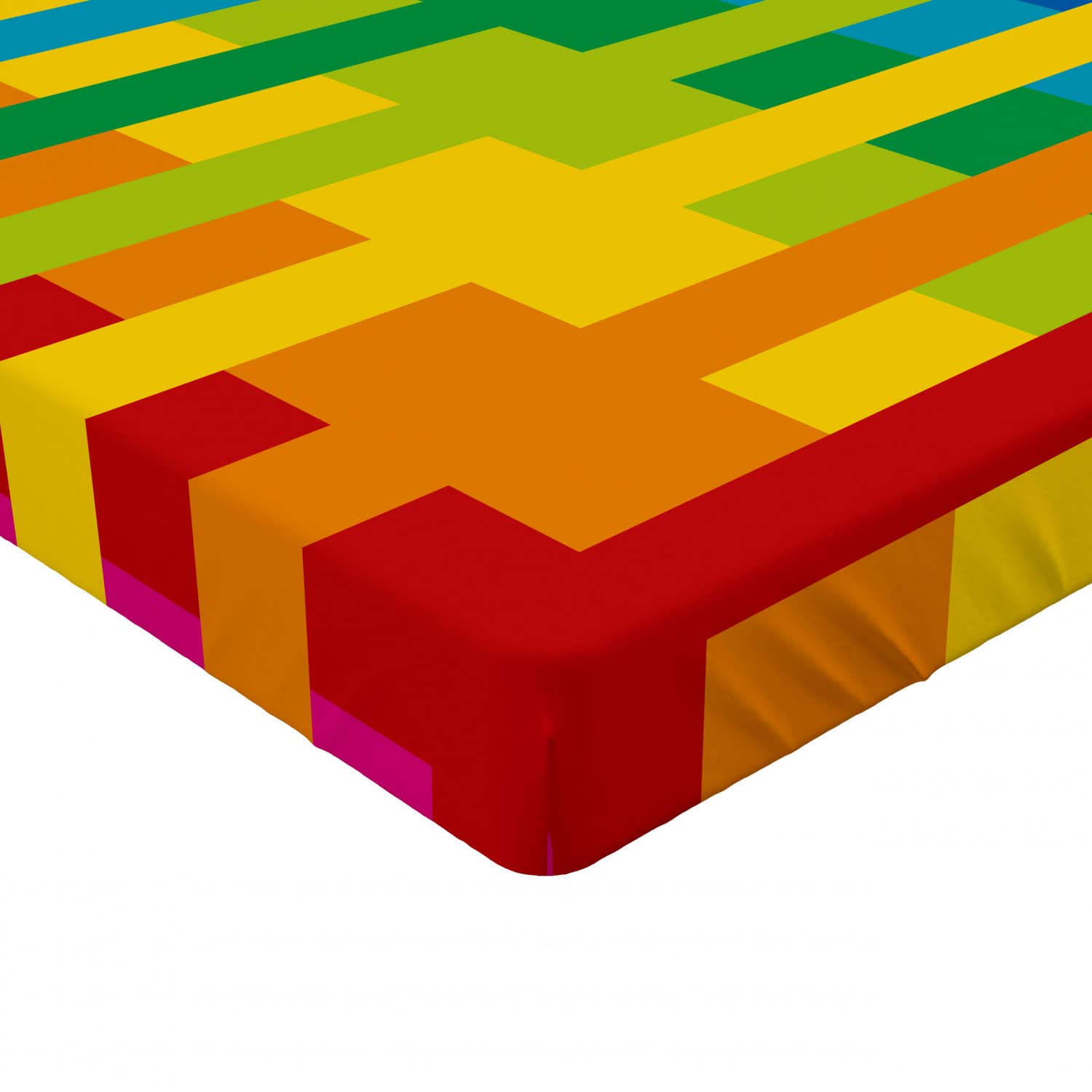 Ambesonne Rainbow 2 Pack Fitted Sheet, Vibrant Tones Green Blue Multicolored, Bed Cover All-Round Elastic Deep Pockets 2 Pieces, Package Contains 2 Twin Size Fitted Sheets, Green Blue Multicolor