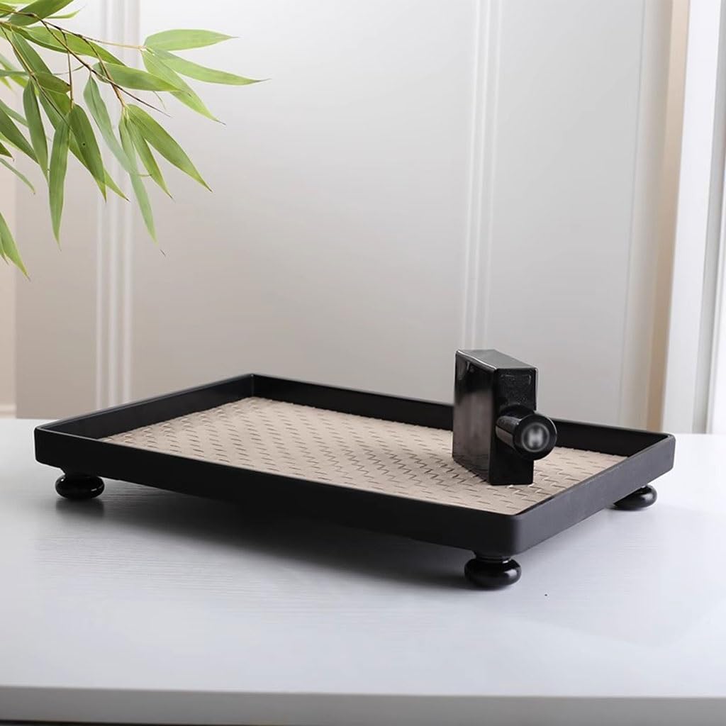 Bandejas Servir Comida Bandeja De Madera Rectangular Creativa For Cosméticos Y Perfumes, Cuero For Almacenamiento En El Hogar Mesa Cama