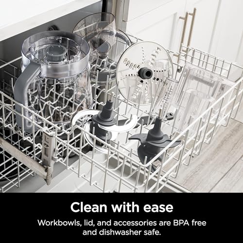 Ninja Food Processor, Professional XL, 1200 Peak-Watts, 4-in-1, Chopping, Slicing/Shredding, Purees, Dough, 12-Cup Processor Bowl, 2 Blades & 2 Discs, Feed Chute/Pusher, Black, NF701
