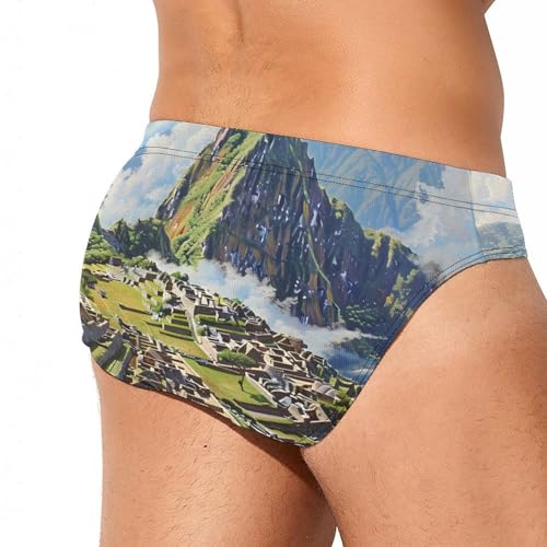 Machu Picchu Landscape Novelty Men's Brief Swimwear Pants Swimming Trunks Beach Shorts Underwear3