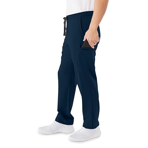 Miniatura 3 de Pantalón médico Clinton unisex de pierna recta, seis bolsillos, color azul marino, talla XL