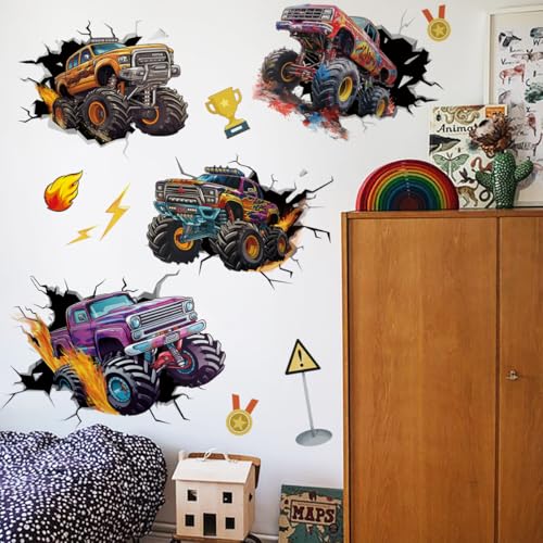 Vinilos Decorativos Monster Truck para Pared 3D miniatura 2
