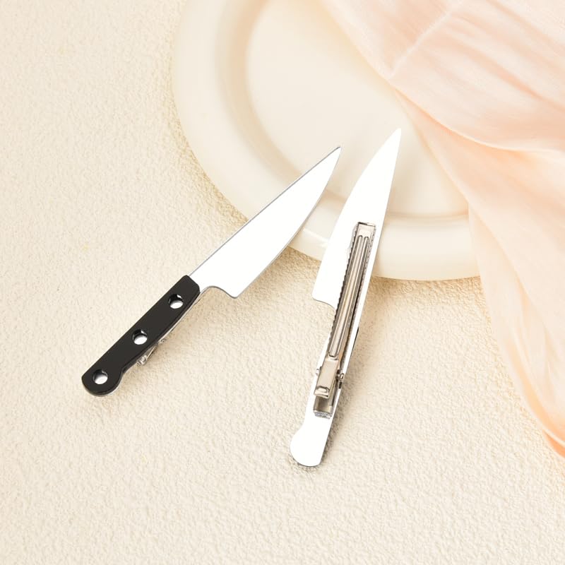 Miniatura 7 de Pinzas para el cabello con forma de cuchillo, mini pinzas para el cabello de Halloween, accesorios góticos punk, para mujeres y niñas, con forma de
