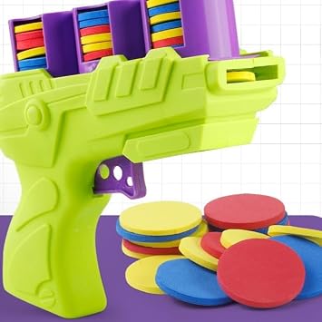 Soft Bomb Gun, Toy Sponge Gun, Toy Gun, Includes Approximately 30 Pieces, Frisbee, Kids, Pets, Curiosity, Easy Operation Light Green