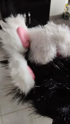 Imitatiebont vos kattenoren hoofdband staart handschoenen set - schattig kattenkostuum harige oren & staart & poten dierkostuum verkleedkleding Halloween Kerstmis carnaval cosplay podium aankleden