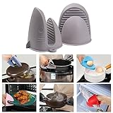 Silicone Oven Gloves, Pot Holders-Heat Resistant, Non-Slip, Waterproof, Mini Oven Mitts Perfect for Cooking, Baking and BBQ (Grey) - Image 5