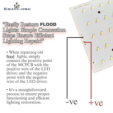 Image of Khatu Led Plate 100W Led Repairing Old Lence Flood Light | MCPCB | Aluminum 1MM Thickness 90 /100 LM /WATT,85% Energy Saving,High Brightness,Durability with 2 Pcs 50W Driver (Warm White)