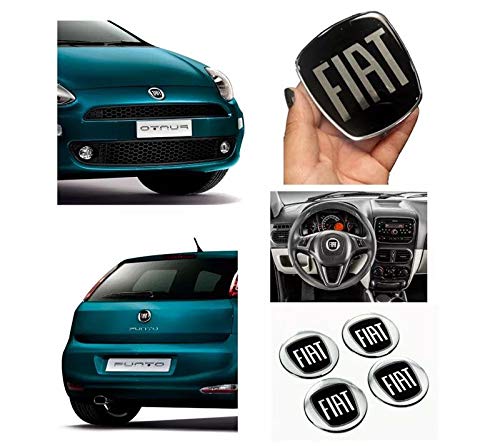 Kit Adesivos Fiat Black Diant Tras Vol Calotas Punto 08/16