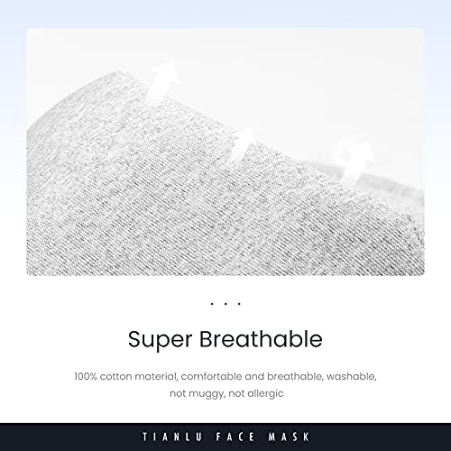 Tianlu Breathable Face Mask With Nose Wire & Adjustable Ear Loops, 5 Pcs Reusable 3-Ply (Fashion Style) #TOP5