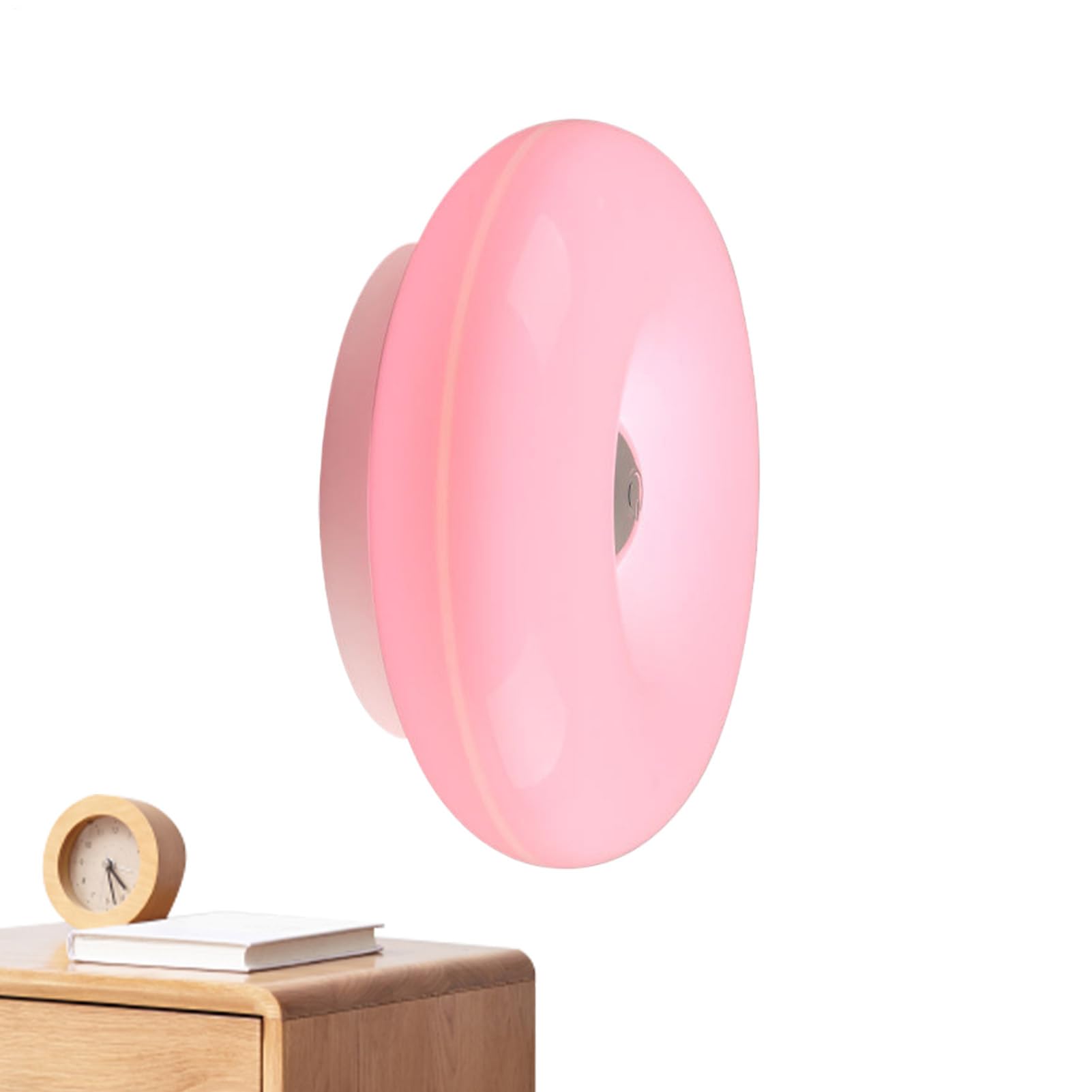 Ynnhik Donut Lamp – Circular Wall Luminaire, Vintage Style Accent, Soft Mood Lighting | Adjustable Dimming Technology Feature, Wireless Ornament Product Usage Scenario Apartment Lounge Reading Corner