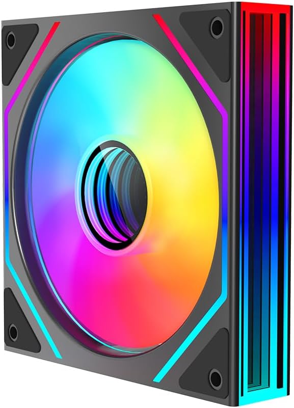 - Prism4 Ultra 120mm PC Reverse Blade ARGB PC Case Fan - Dual Infinite Mirror, Ultra-Quiet 9-Blade Design, Motherboard Sync & Daisy Chain Fans (Black-1Pack)