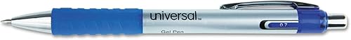 Universal One Bolígrafo de gel retráctil, tinta azul, mediano, docena