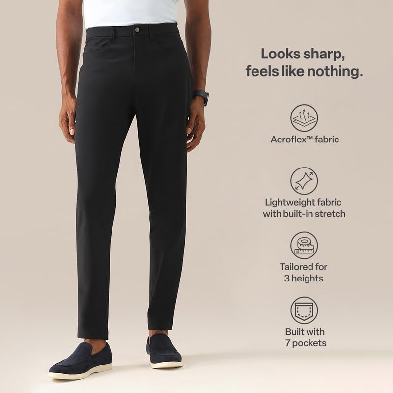 Image of BlissClub The Legendary Pants for Men Casual Office Trousers AeroFlex Stretch Fabric 7 Functional Pockets for Men up to 5'8 inch to 5'10 inch