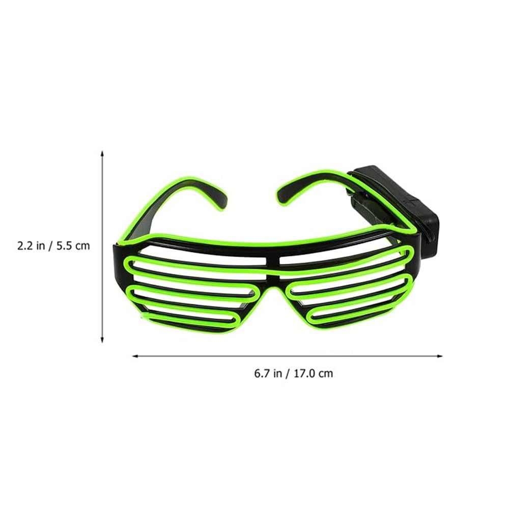 Gizelle LED Light Up Neon Shutter Glasses Wireless Flashing Party Eyeglasses Neon Glow In Dark Illuminated Frames For Disco Christmas DJ Costume Party Favors Green - Image 4