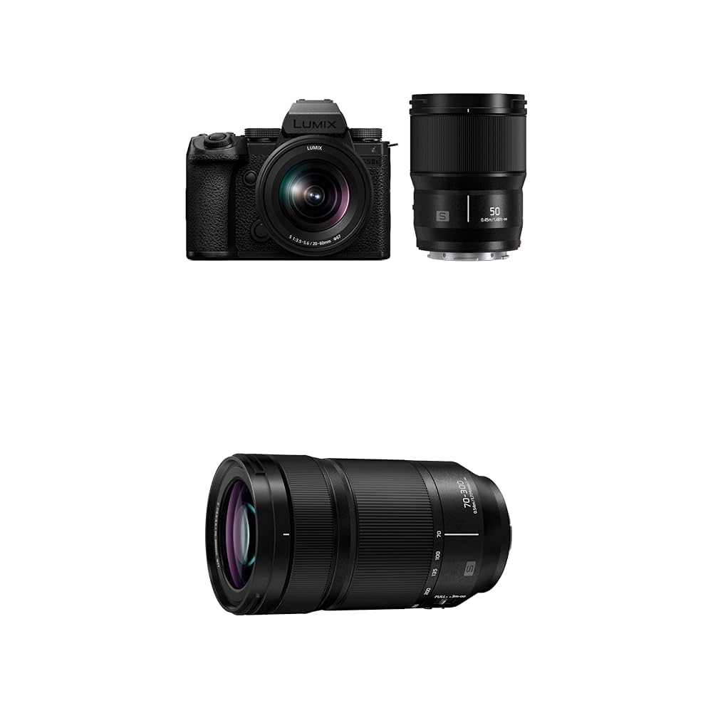 Panasonic LUMIX S5II Mirrorless Camera (DC-S5M2XWK) with LUMIX S Series 70-300mm Lens (S-R70300)