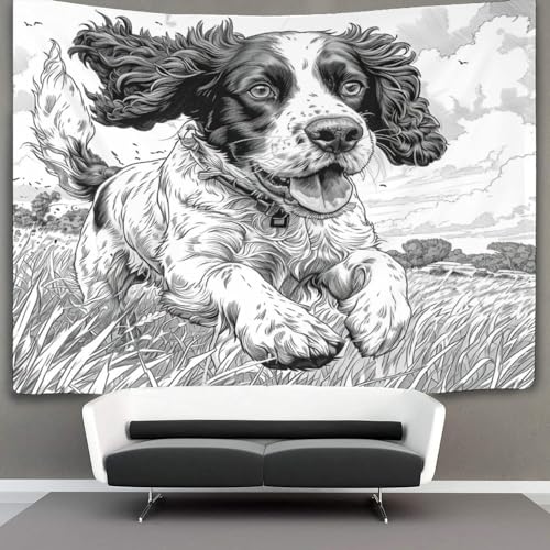 Couverture murale 3D Springer Spaniel pour masquer un mur vide de dortoir
