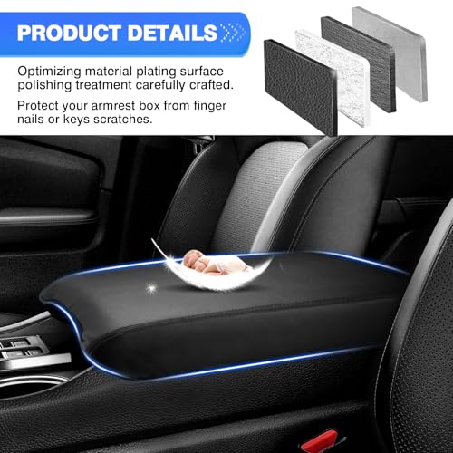 Image of Autorder Center Console Cover for 2023-2025 2026 Honda Pilot /2024-2026 Ridgeline Passport Accessories Armrest Cover Anti-Scratch Middle Console Pad Leather Armrest Protector