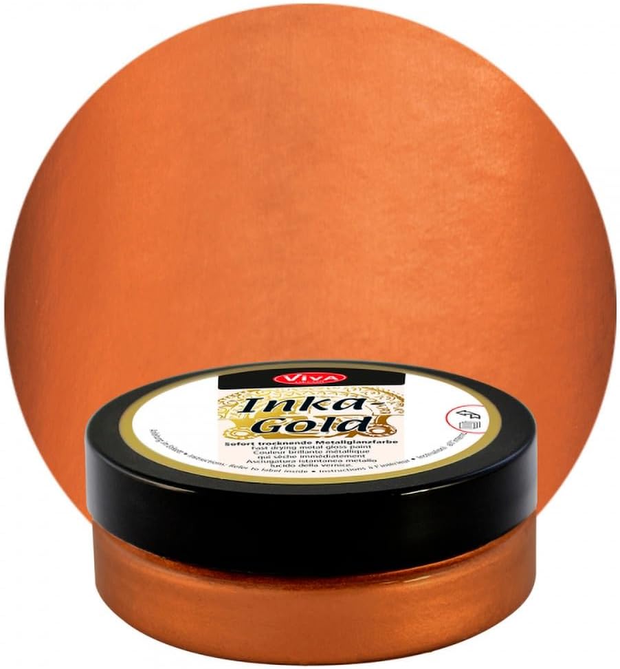 Inka Gold Gilding Wax2.3 oz (Copper) - Easily Applicable, Wax-Based Metallic Polishing Paste. Quick-Drying Metal Shine, High Gloss Effects for DIY. Decor Paste for Wood, Clay & Terracotta