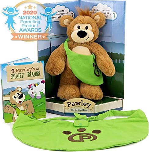 Plushible Pawley Book Set – Teddy Bear Stuffed Animal with Matching Bag & 'Pawley’s Adventure' Book, Soft Plush Toy for Babies, Toddlers & Kids, Ideal for Birthdays & Special Occasions