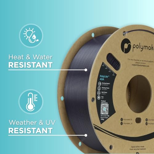Image of Polymaker ASA Filament 1.75mm Dark Purple, 1kg ASA 3D Printing Filament, Heat & Weather Resistant - ASA 3D Printer Filament Perfect for Printing Outdoor Functional Parts
