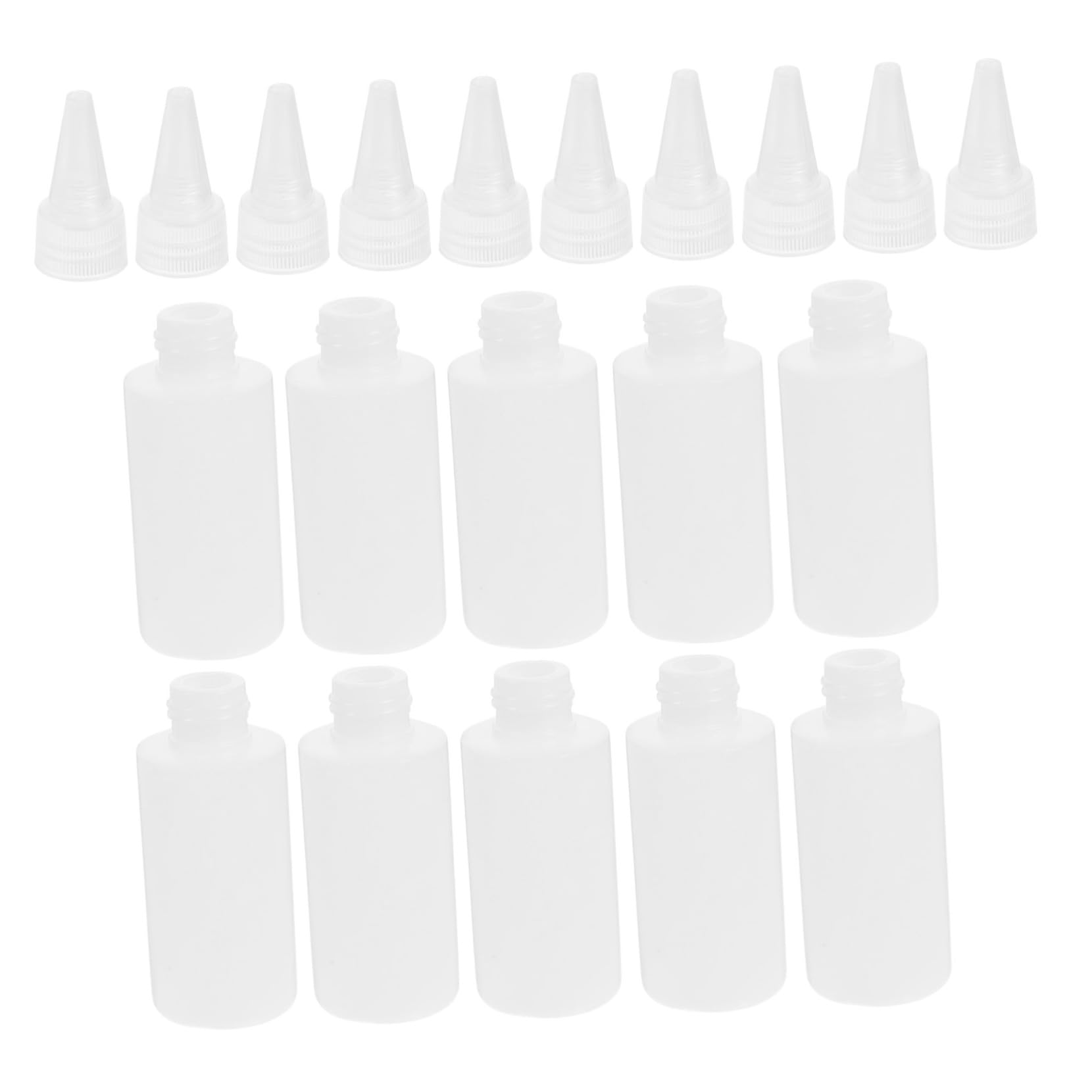 Botellas Boquilla Puntiaguda de Plástico Blanco 60ml, 100 Piezas