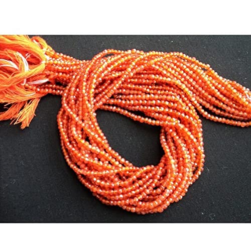 Perles de cornaline 3mm LKBEADS fil de pierre naturelle rondelle facettée