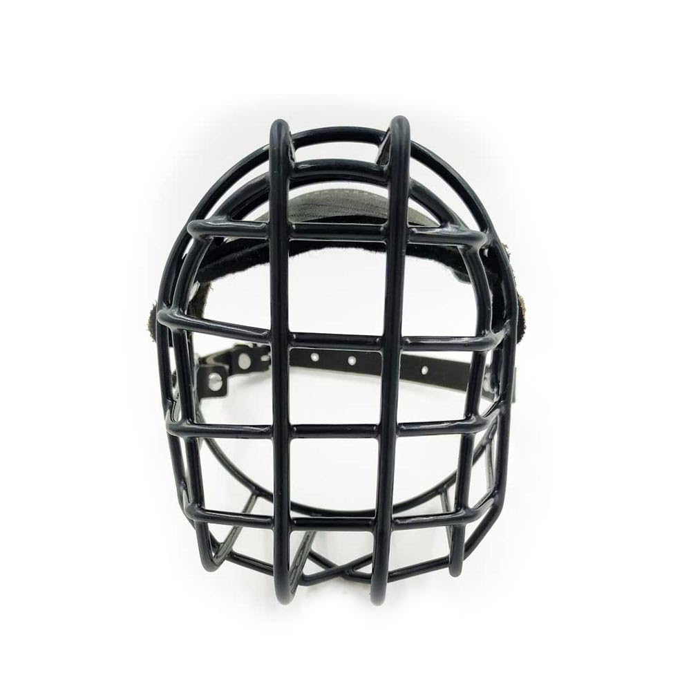 Bozal de Metal para Perro #37 para Amstaff y Pit Bull - Cesta de Alambre recubierta de plástico para Calavera Ancha - Correas de Cuero Transpirables y Ajustables