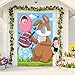 Easter Party Decorations Easter Bunny Photo Door Banner Large Fabric Happy Easter Photo Props Egg Bunny Face Backdrop in Hole Banner Easter Party Favor, Funny Easter Game Supplies for Kids Adults