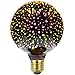 Bombillas LED Efecto 3D Bombilla Edison de fuegos artificiales 4W No regulable 2700K AC85-265V E27 Bombilla decorativa (G95 Silver)