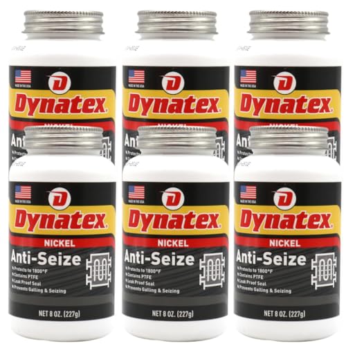 Image of Dynatex Nickel Anti-Seize 8 oz Can - Heavy-Duty, No Sulfur Lead Copper Halogens, Protects Against Extreme Heat Corrosion Acidic Environments (6-Pack)