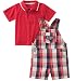 Tommy Hilfiger Baby Boys 2 Pieces Shortall, Red/Navy, 6-9 Months