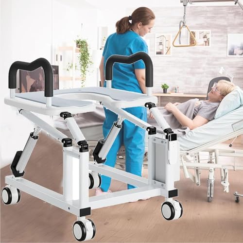 Elektryczny podnośnik do deski sedesowej dla osób starszych – automatyczne podwyższenie krzesła z pilotem zdalnego sterowania i kółkami 360°, nośność do 99 kg