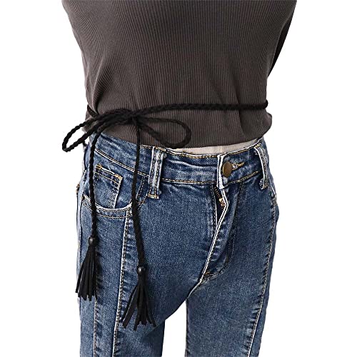 Braided Tassel Thin Belt, Simple Waist Rope Bohemian Dress Waistbands Decorative Waist Rope Women's Waist Chain for Dress4