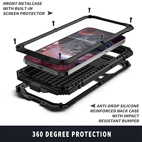 Coque en métal iPhone 13 robuste avec protecteur d'écran intégré