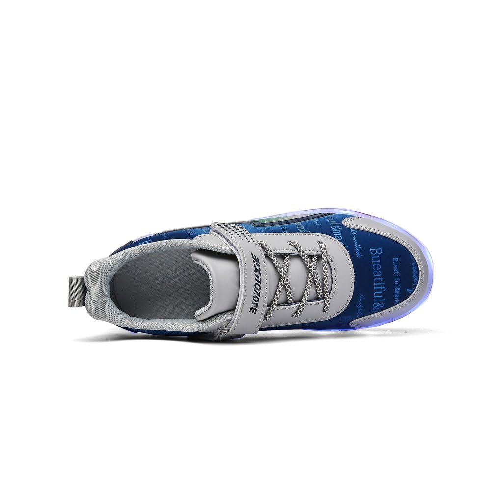 Sneaker per Bambini,Scarpe da Skateboard a Due Ruote,Luce a Cambio Colore Regolabile,Ricarica USB,universali per Ragazzi e Ragazze,Nero Rosa Oro Argento 27–40 EU