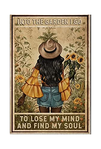 Into The Garden I Go to Lose My Mind and Find My Soul Digital File Poster, Love Gardening Digital Download, Vintage Girl Instant Download Great Gift On Occasions, (NO Frame) M248-46