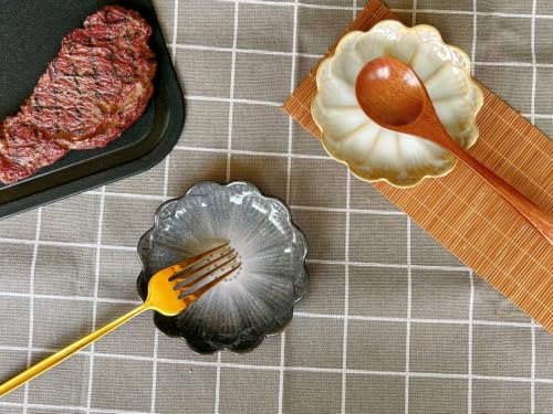 Image of Ceramic Spoon Rest for Stove Top, Flower Cute Spoon Rest for Kitchen Counter, Cooking Spoon Holder for Kitchen Counter, Utensil Rest Spatula Rest Ladle Holder Tong Rest, 1 PC (Retro Marble Grey)