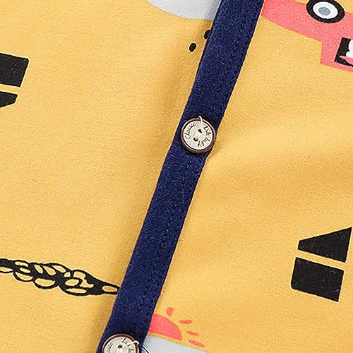 Fleece Hooded Jacket Kids Windproof Button Print Full-Zip Long Sleeve Coat Loose Lightweight Coats with Pocket2