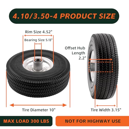 RRQ 10 Inch Solid Polyurethane Tire 4.10/3.50 - Additional View