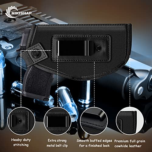 Nikishap Universal Iwb Gun Holster For Men And Women With Bullet Clip Holster For Concealed Carry, Fits All Firearms - S&W M&P Shield 9/40, Taurus Pt111 G2, Sig Sauer P320, Glock 17 19 26 27 42 43. #TOP2