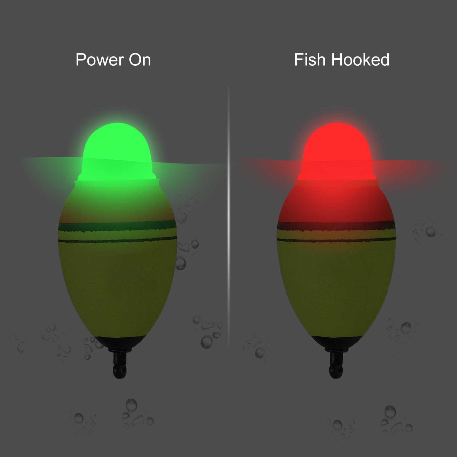 Flotteur EVA 40g 41mm Flotteurs De Pêche Lumineux PATIKIL 2 Lots - 40g/1.4oz EVA - Jaune Phosphorescent - Pour Pêche De Nuit Signalisation Touche Poisson