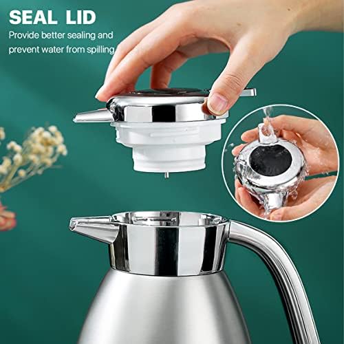 Thermal Coffee Carafe Jugs, UYOTBKEUB 2.2L Double Wall Vacuum Water Jug Intelligent Temp Display Insulated Coffee and Tea Pot, Coffee Warmer Drink Dispenser for Coffee,Tea,Beverage