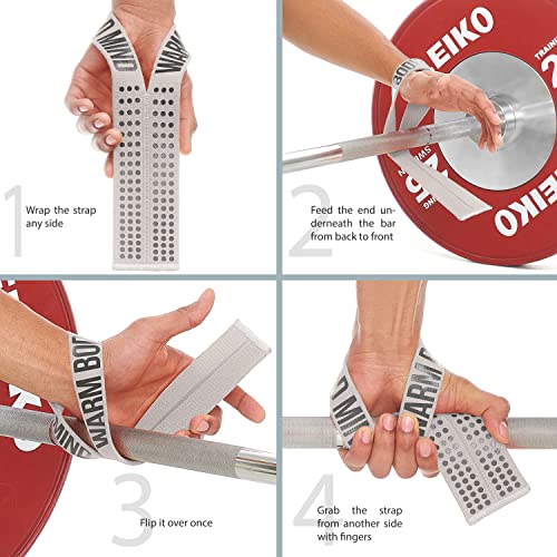 Image of WARM BODY COLD MIND V1 Lifting Wrist Straps for Olympic Weightlifting - Rated at 660 lb - Hand Wraps for Powerlifting, Weight Lifting, Bodybuilding Functional /Cross Training, Deadlift Gym Bar, Cotton