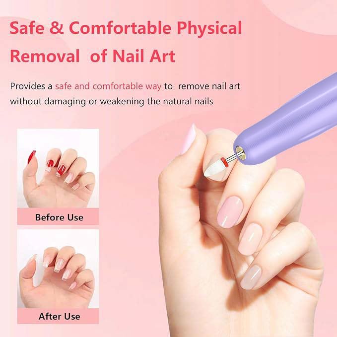 Miniatura 4 de Taladro de uñas eléctrico, uñas profesionales portátiles, kit de taladro acrílico 14 en 1, fuente de alimentación USB para acrílico, gel, polvo de