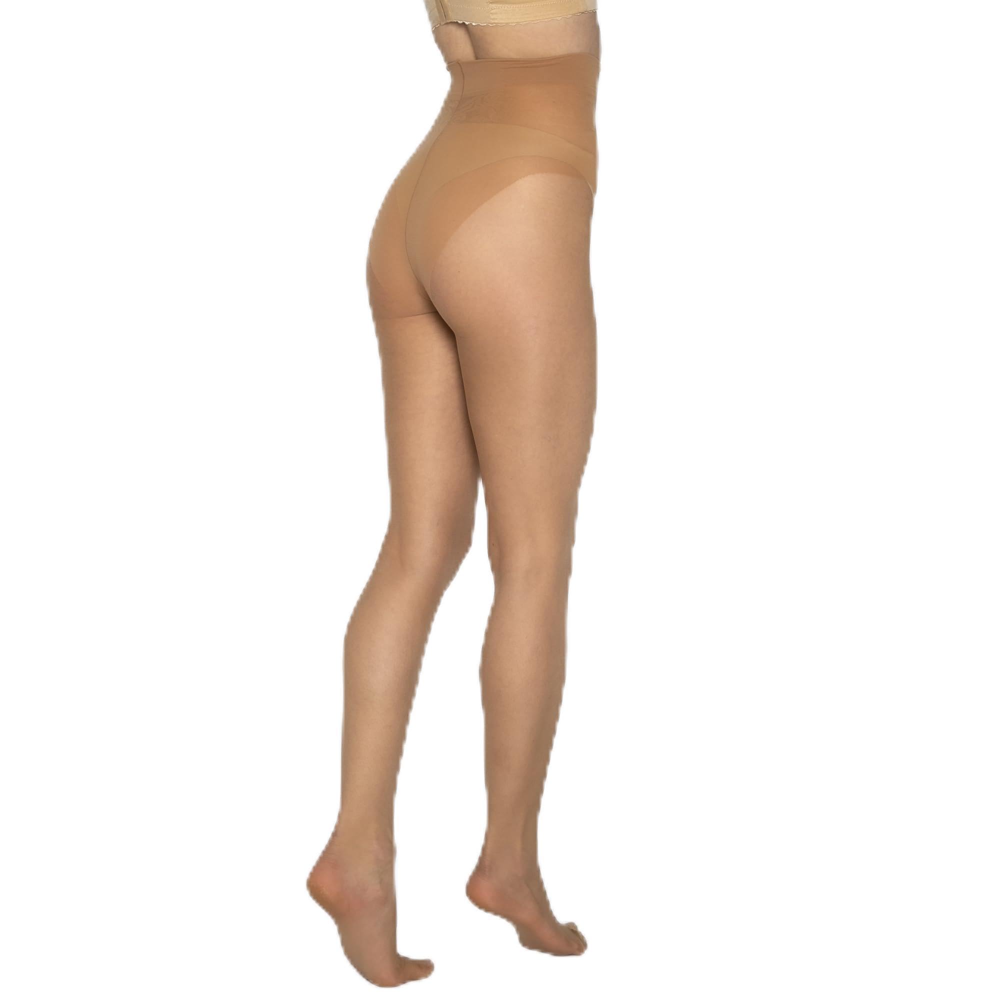 Andrea Bucci Women's Natural Tan Barely There 10 Denier Ladder Resist Tights, 1 Pair Medium