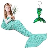 AmyHomie Mermaid Tail Blanket, Soft Crochet Sleeping Bag Blanket for Kids Adults, Mermaid Gift for...