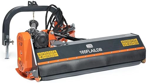 Titan Attachments Cortacésped de banco de zanja de mayal de 65 pulgadas, accesorio de corte para tractores y cargadores, Cat 1, 3 puntos