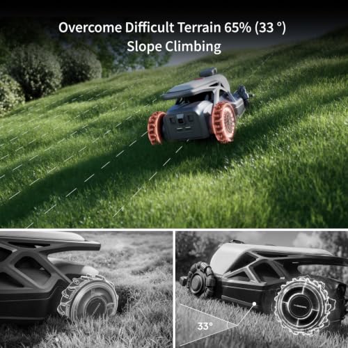 Image of TRON Robot Lawn Mower with Wire-Free,Dual Hub Motors, 65% Slopes