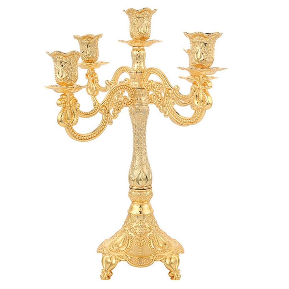 UDSKNV[KSL Elegant Metal Candelabra Designed for Weddings, Home Decor, and Special Events 5 Candle Holders